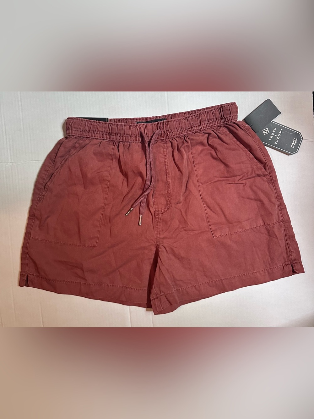 Women’s Elastic Waist Drawstring Shorts - Brick Red